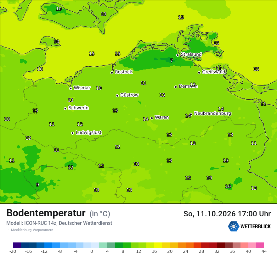 Modellkarte ICON-RUC – t_g – mv