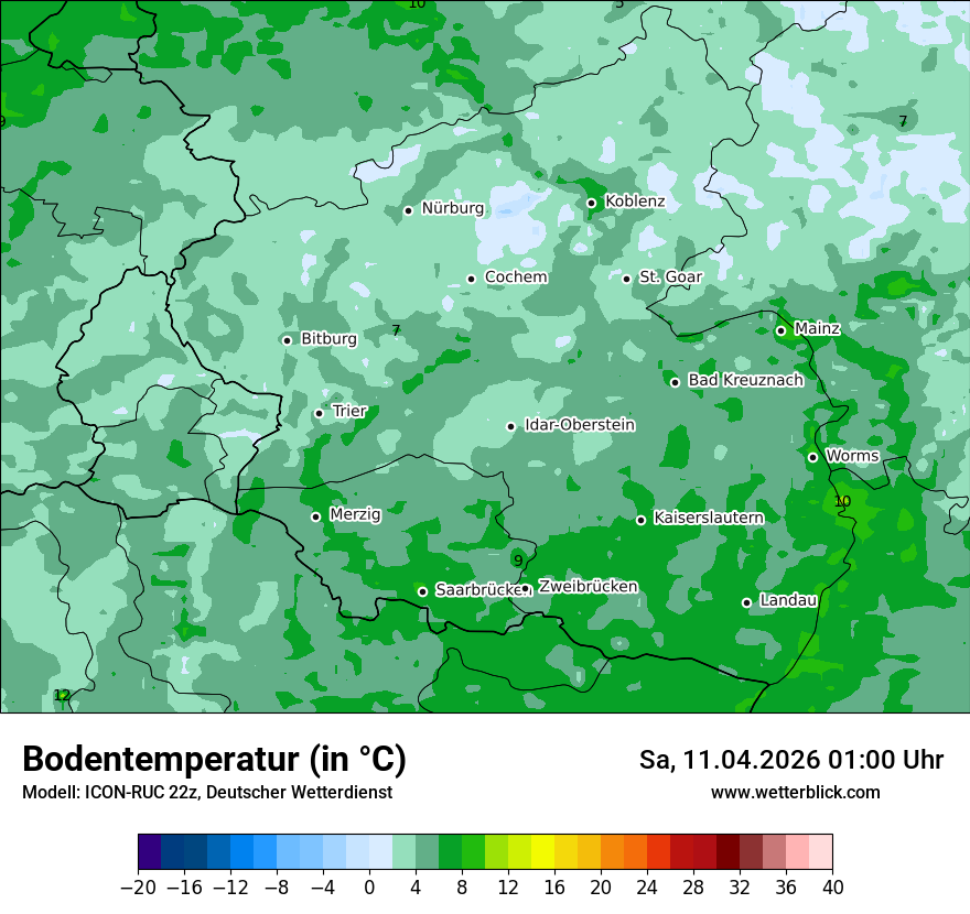 Modellkarte ICON-RUC – t_g – rp