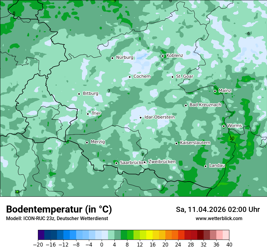Modellkarte ICON-RUC – t_g – rp