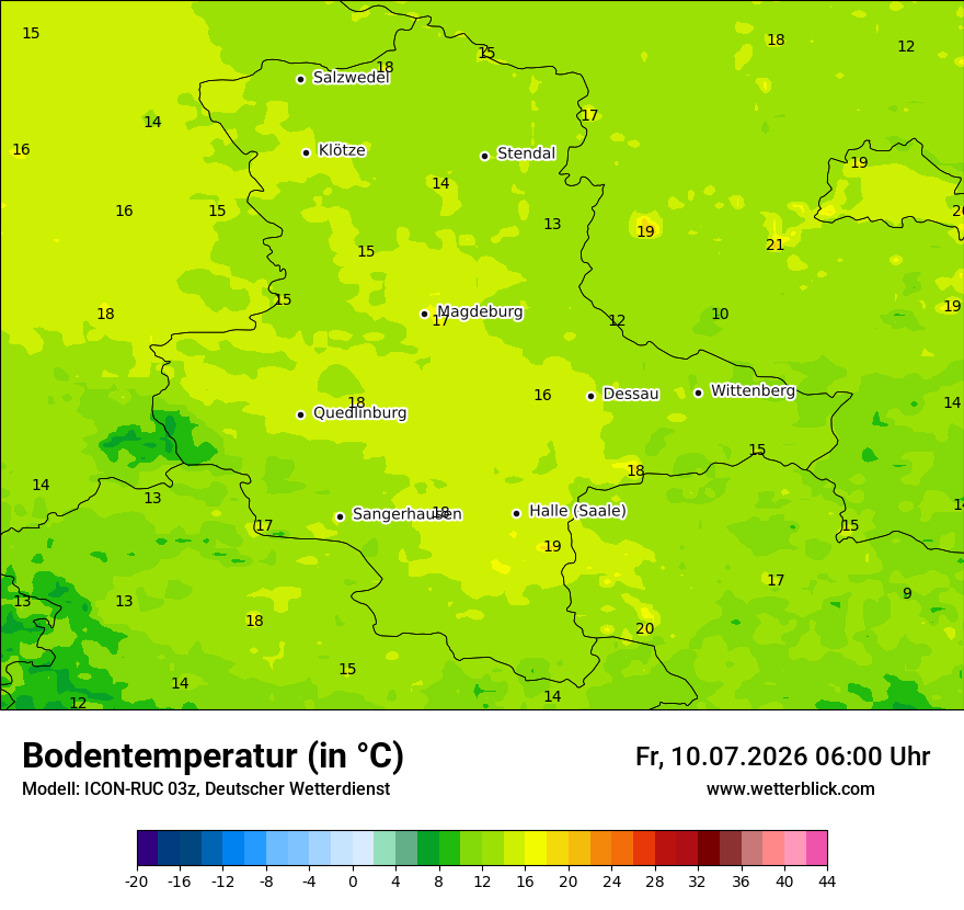 Modellkarte ICON-RUC – t_g – st