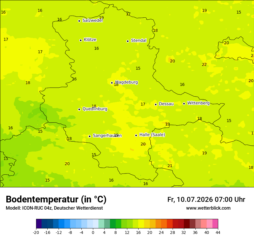 Modellkarte ICON-RUC – t_g – st