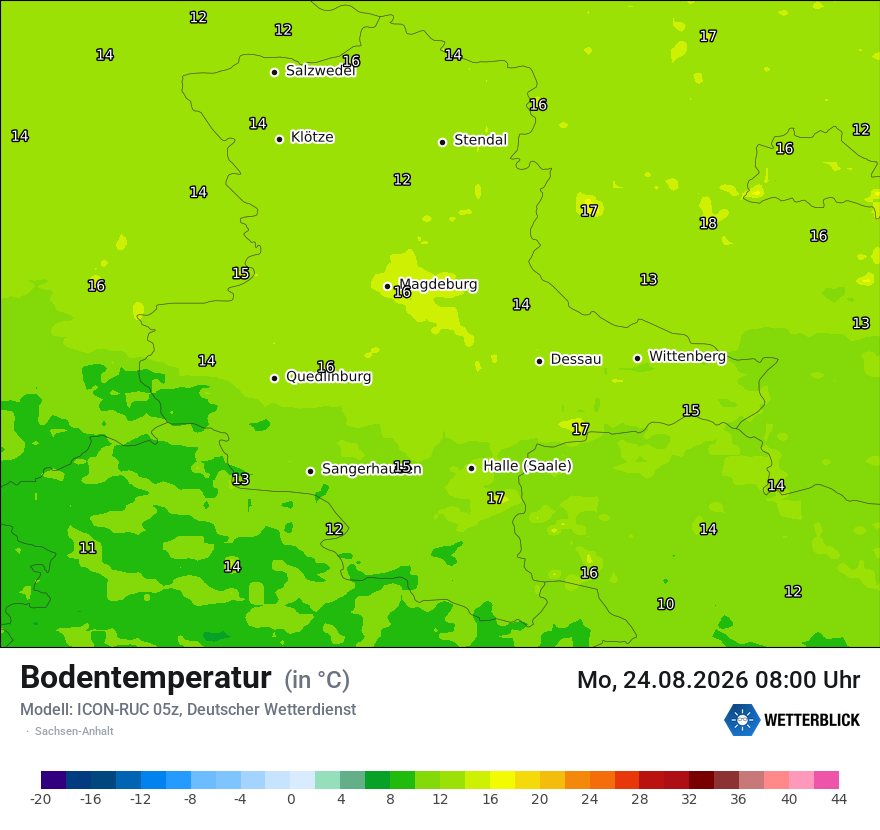 Modellkarte ICON-RUC – t_g – st