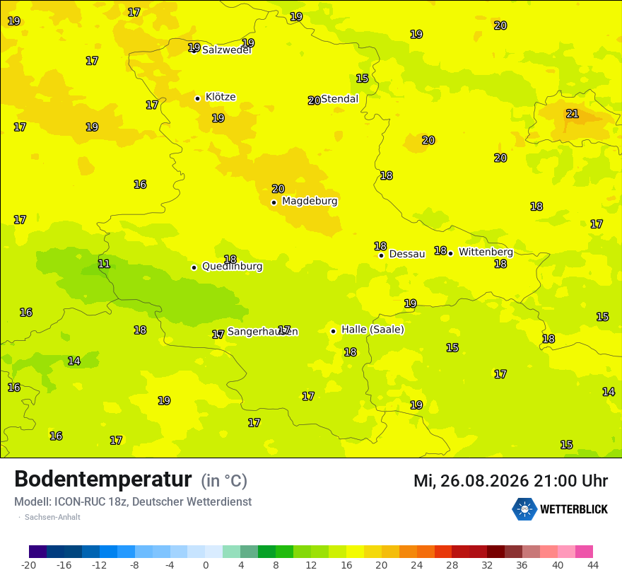 Modellkarte ICON-RUC – t_g – st