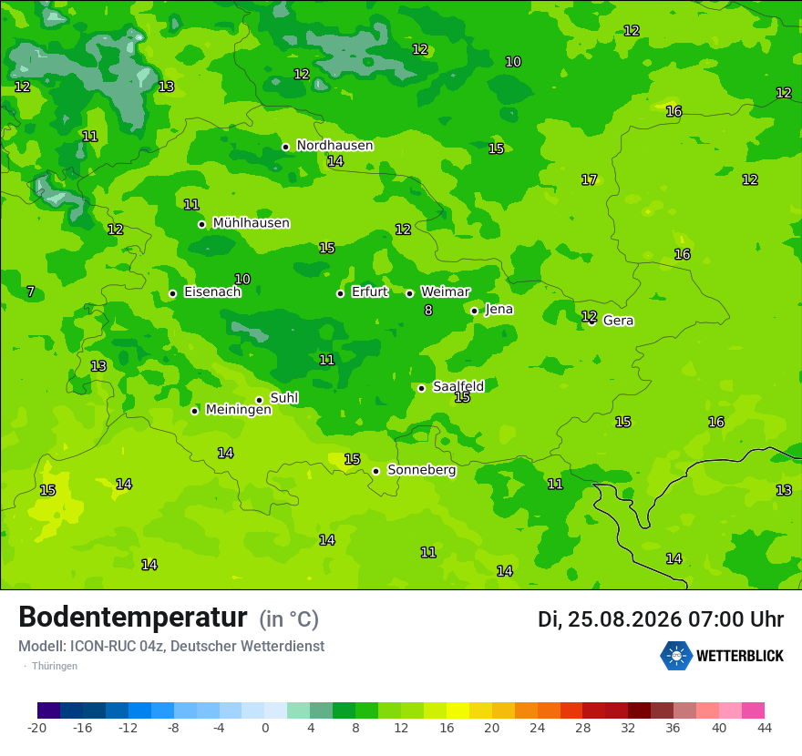 Modellkarte ICON-RUC – t_g – th