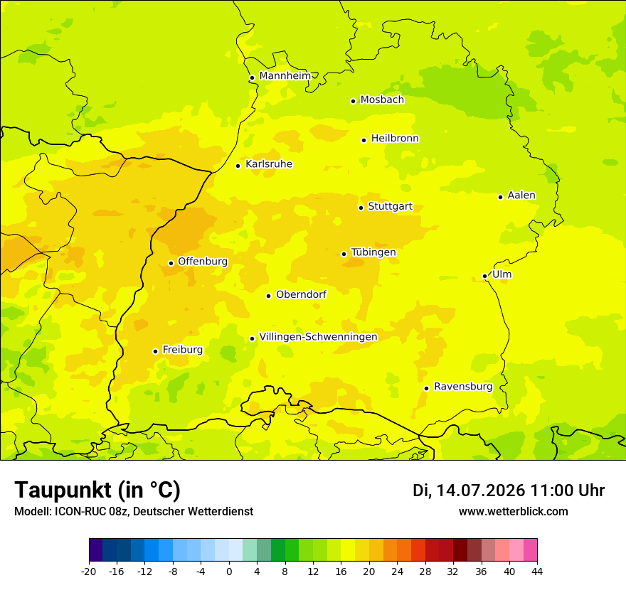 Modellkarte ICON-RUC – td – bw