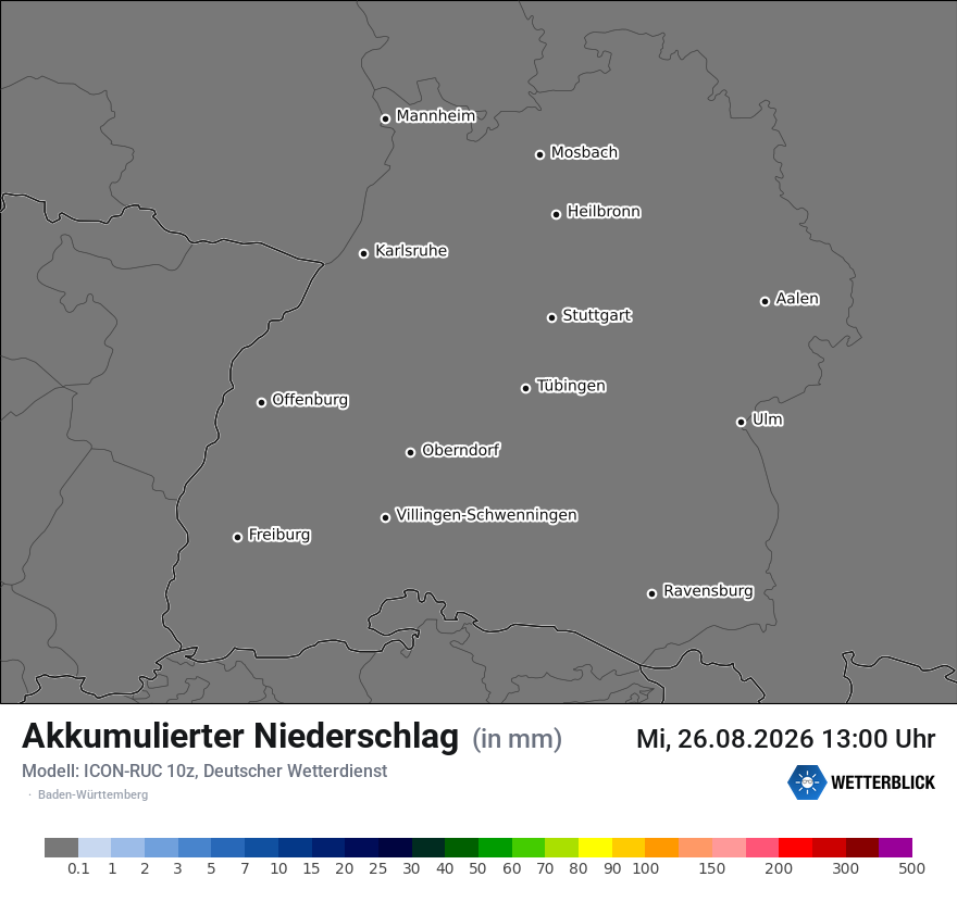 Modellkarte ICON-RUC – tot_prec – bw