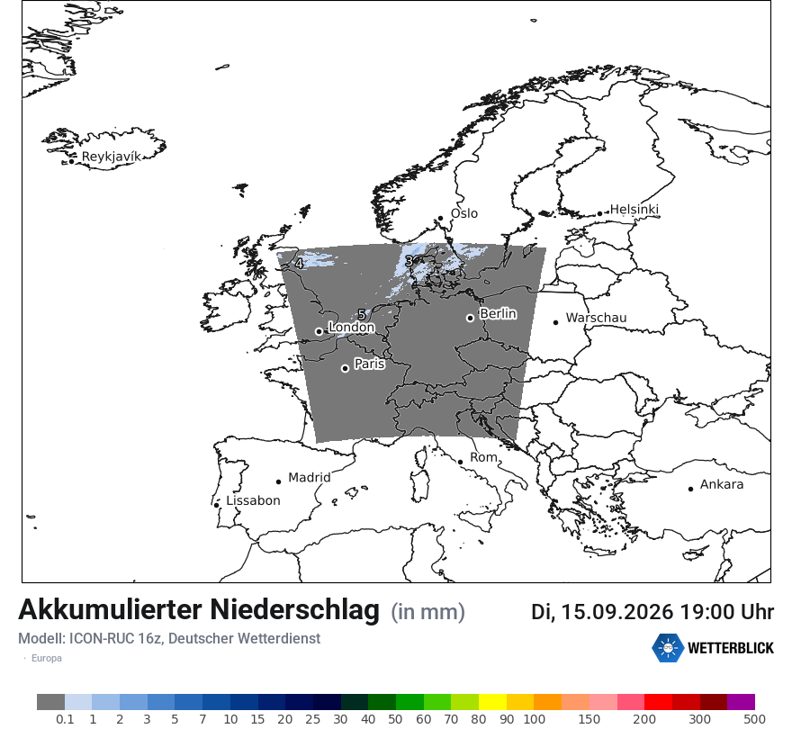 Modellkarte ICON-RUC – tot_prec – europa