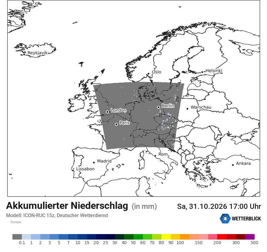 Modellkarte ICON-RUC – tot_prec – europa