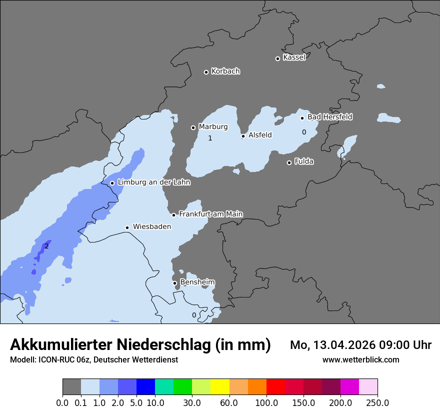 Modellkarte ICON-RUC – tot_prec – he