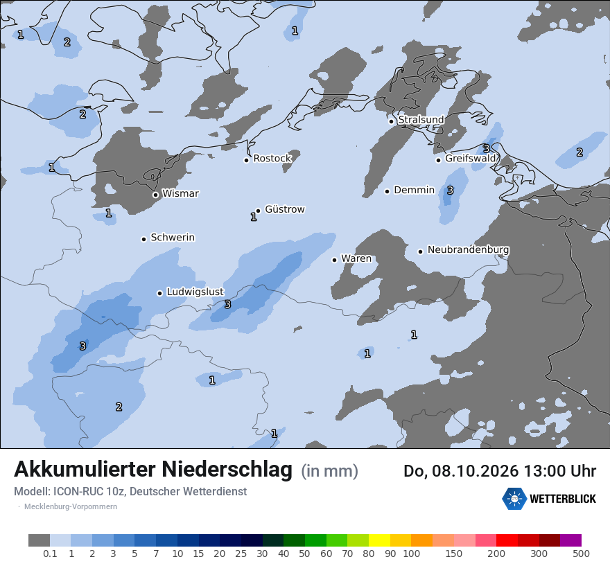Modellkarte ICON-RUC – tot_prec – mv