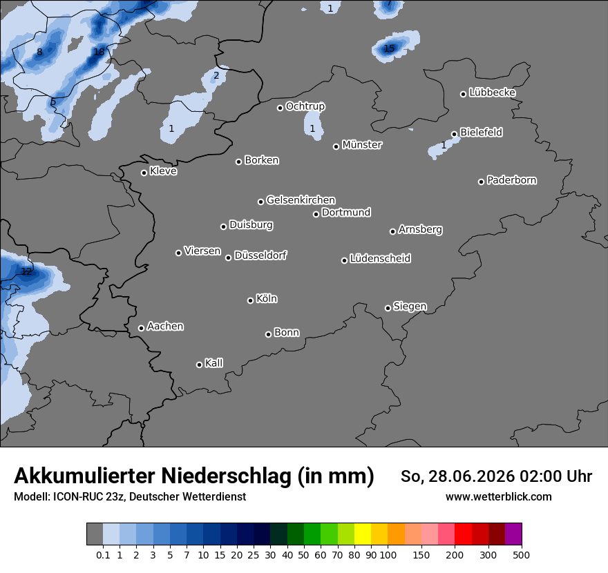 Modellkarte ICON-RUC – tot_prec – nrw