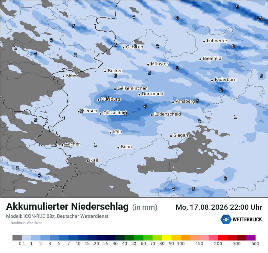 Modellkarte ICON-RUC – tot_prec – nrw