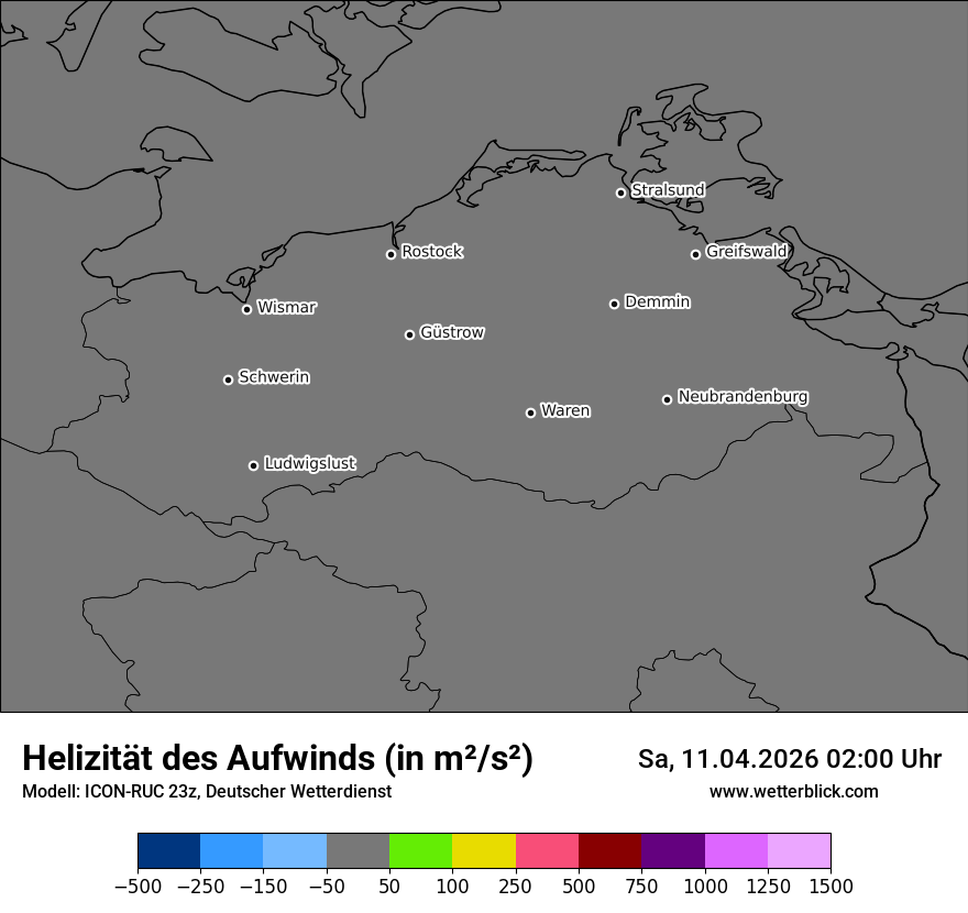 Modellkarte ICON-RUC – uh_max – mv
