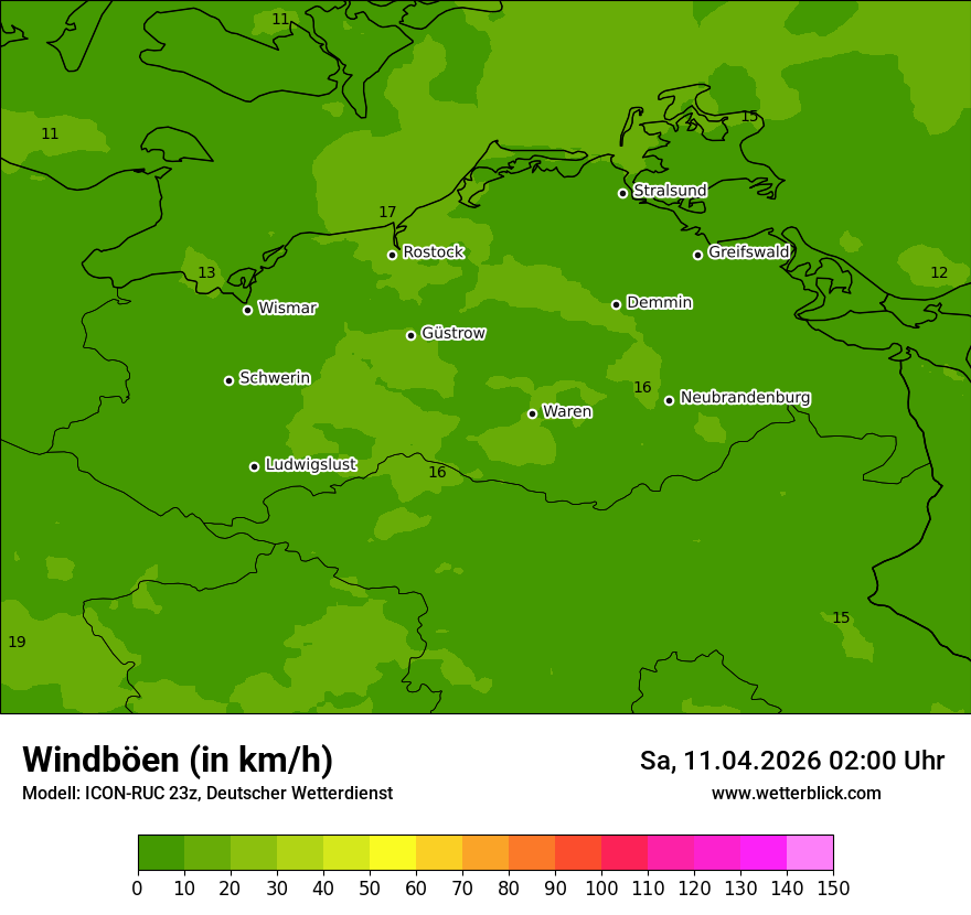 Modellkarte ICON-RUC – vmax – mv
