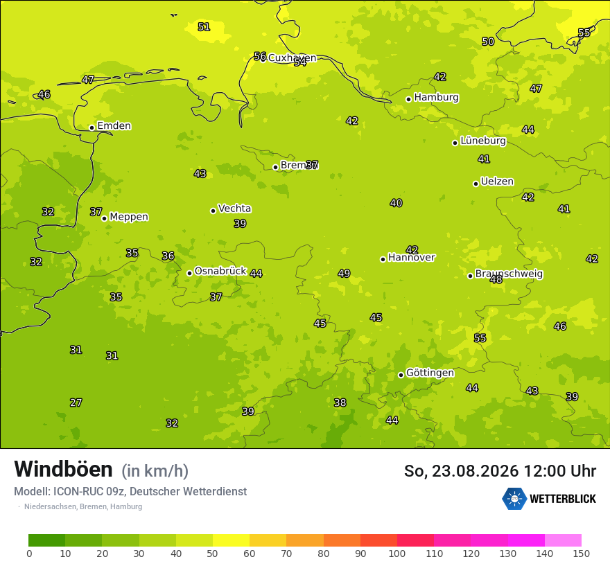 Modellkarte ICON-RUC – vmax – ni