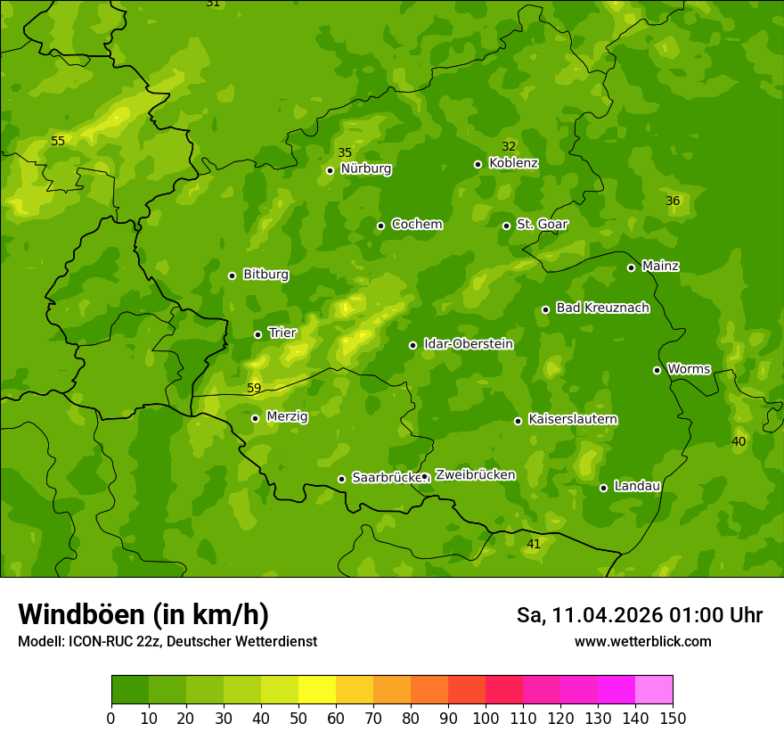 Modellkarte ICON-RUC – vmax – rp