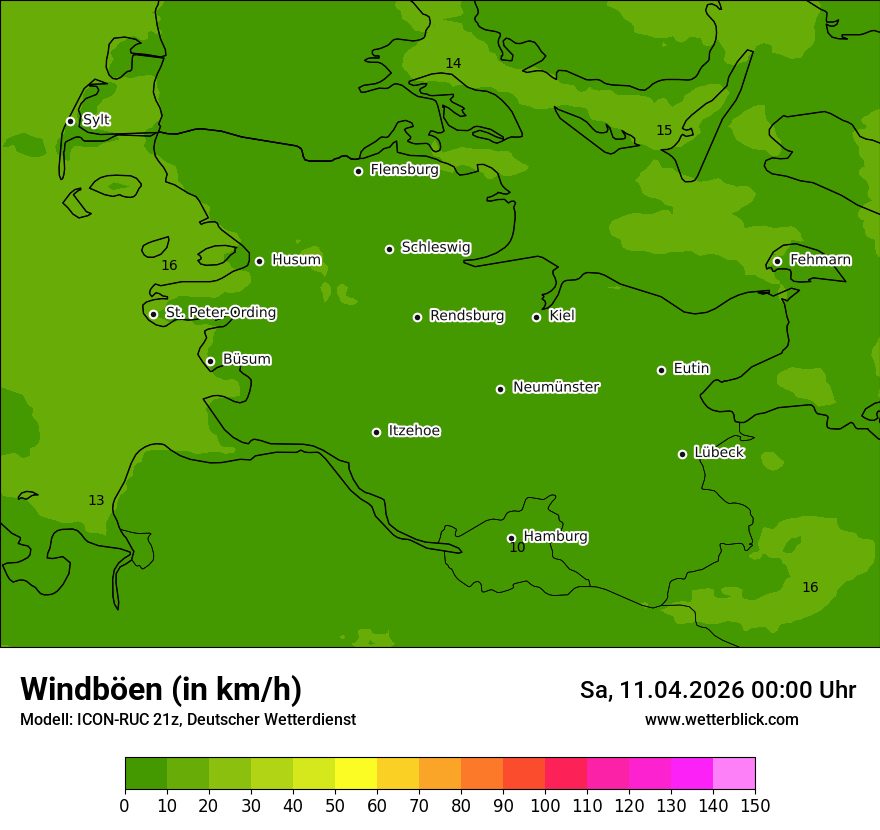 Modellkarte ICON-RUC – vmax – sh