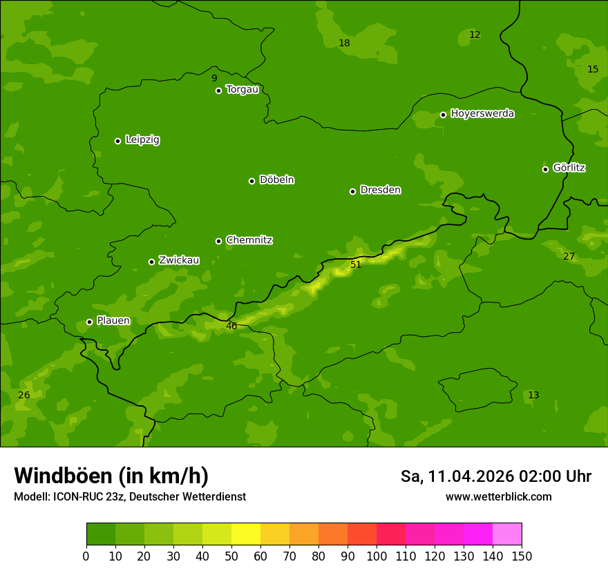 Modellkarte ICON-RUC – vmax – sn