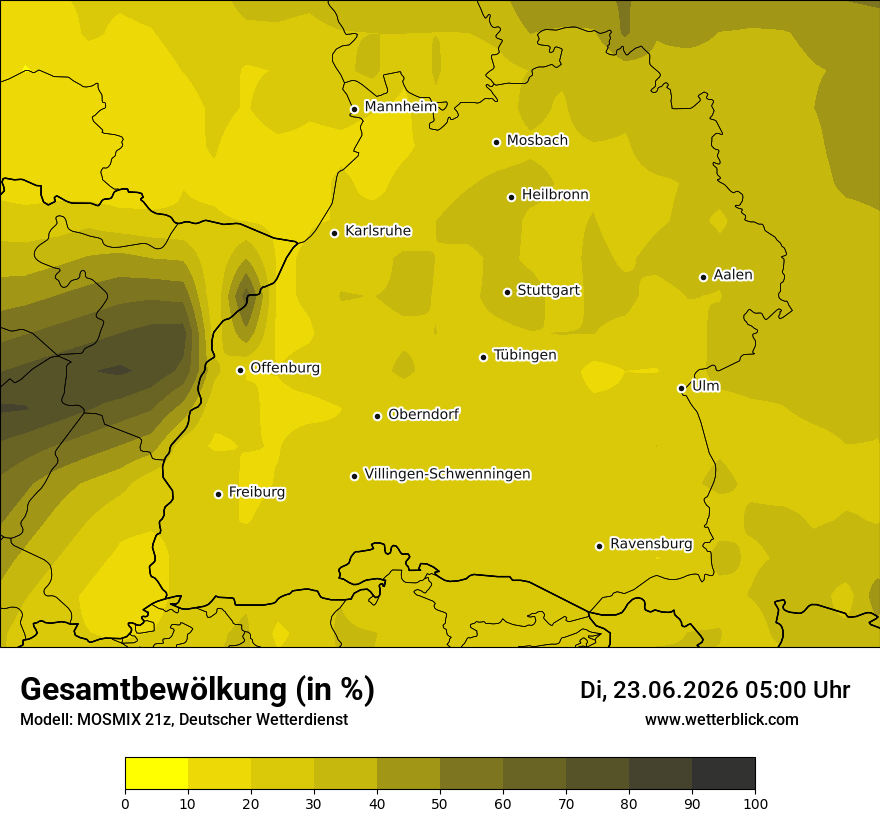 Modellkarte MOSMIX – clct – bw