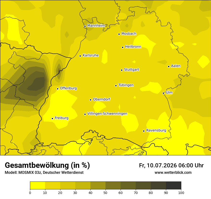 Modellkarte MOSMIX – clct – bw