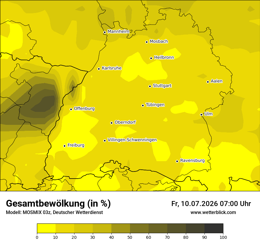 Modellkarte MOSMIX – clct – bw