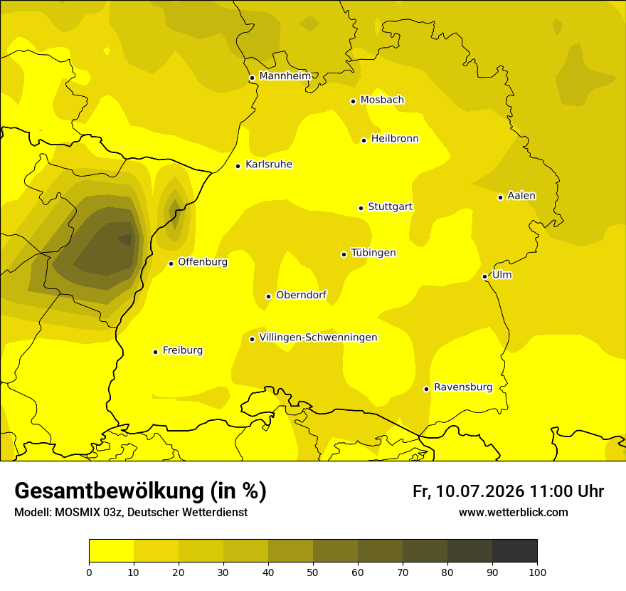 Modellkarte MOSMIX – clct – bw