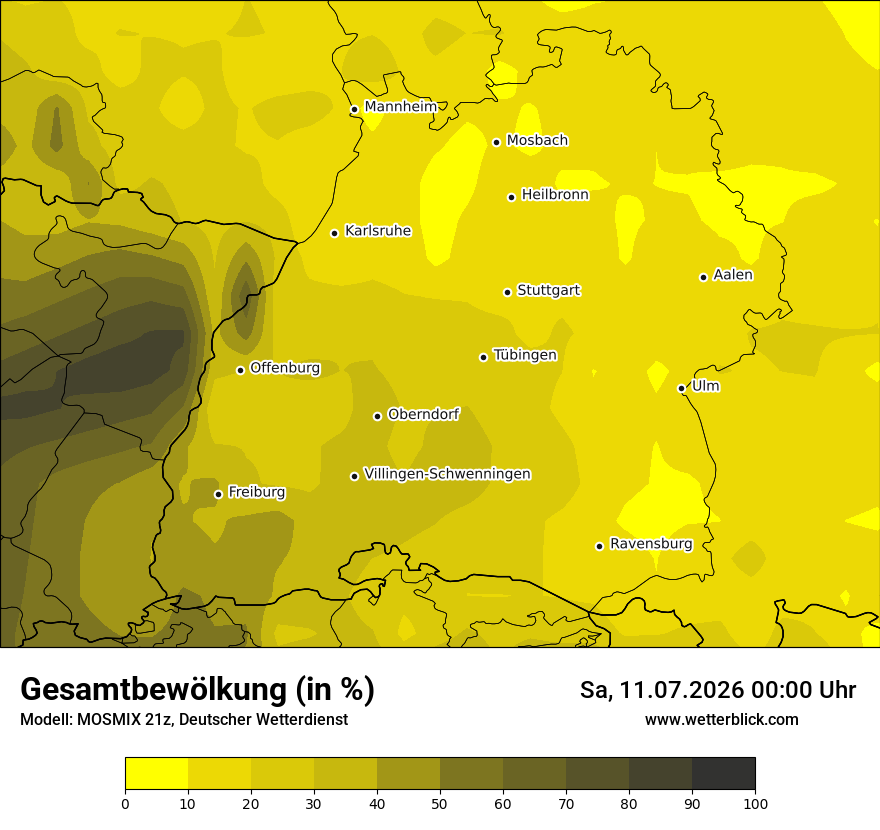 Modellkarte MOSMIX – clct – bw
