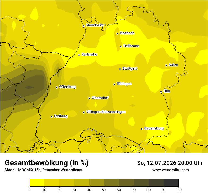 Modellkarte MOSMIX – clct – bw