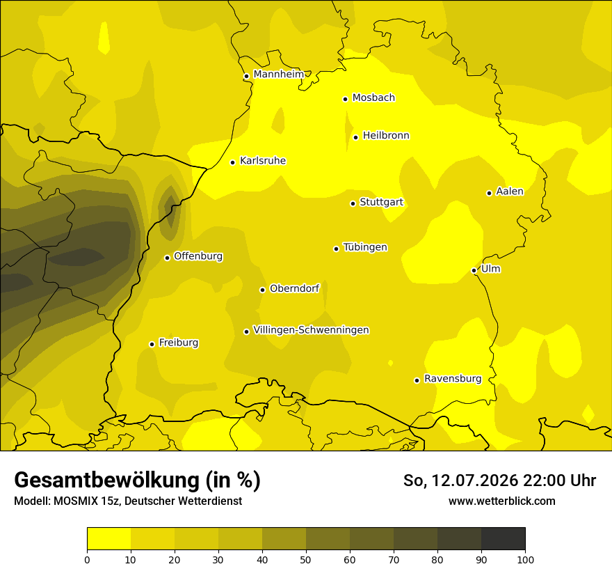 Modellkarte MOSMIX – clct – bw