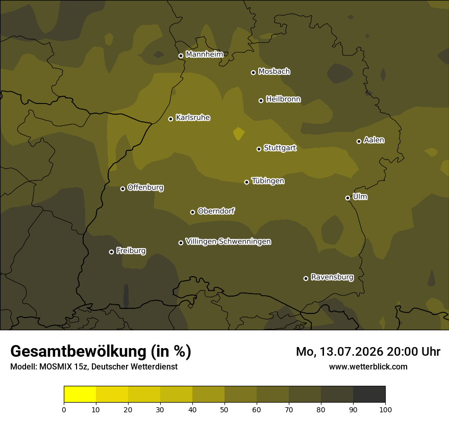Modellkarte MOSMIX – clct – bw