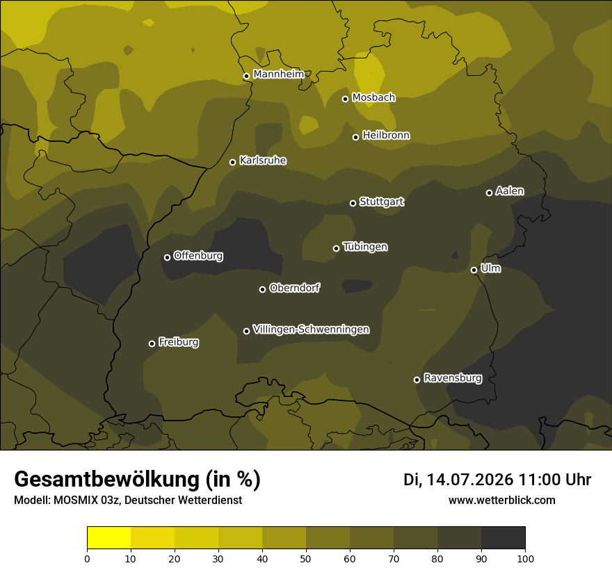 Modellkarte MOSMIX – clct – bw