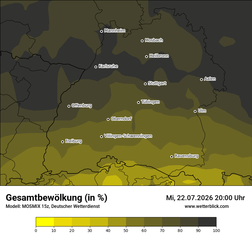 Modellkarte MOSMIX – clct – bw