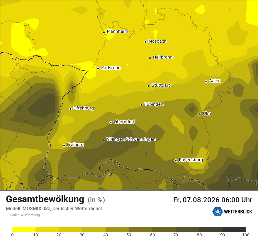 Modellkarte MOSMIX – clct – bw