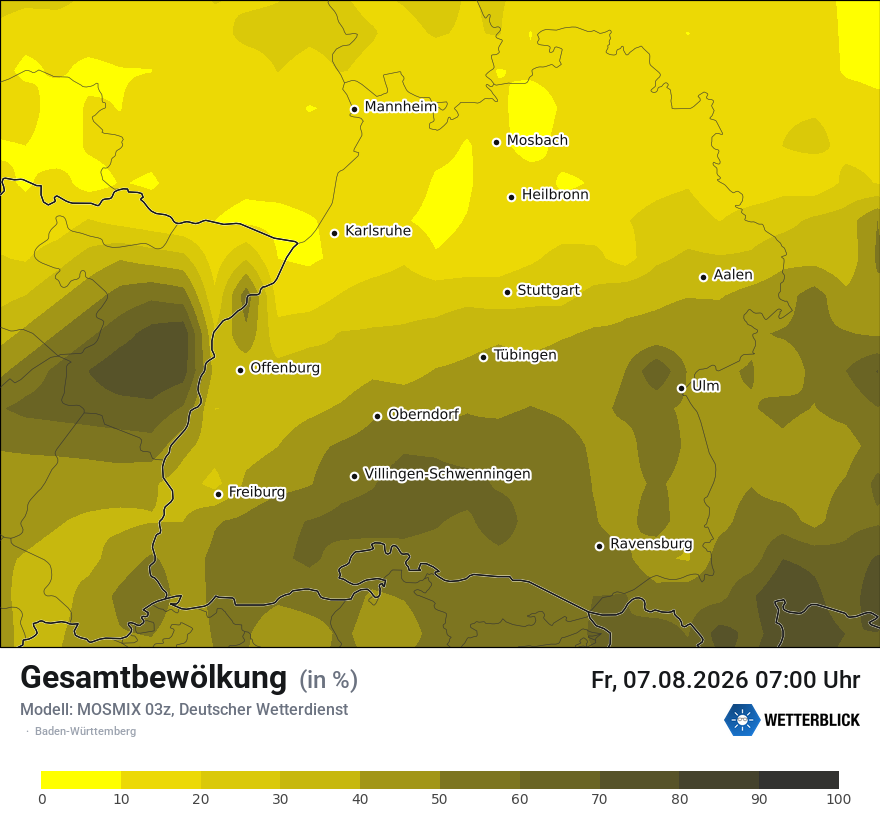 Modellkarte MOSMIX – clct – bw