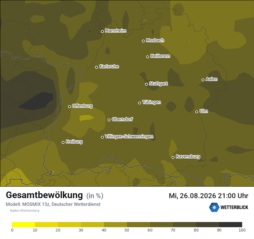 Modellkarte MOSMIX – clct – bw