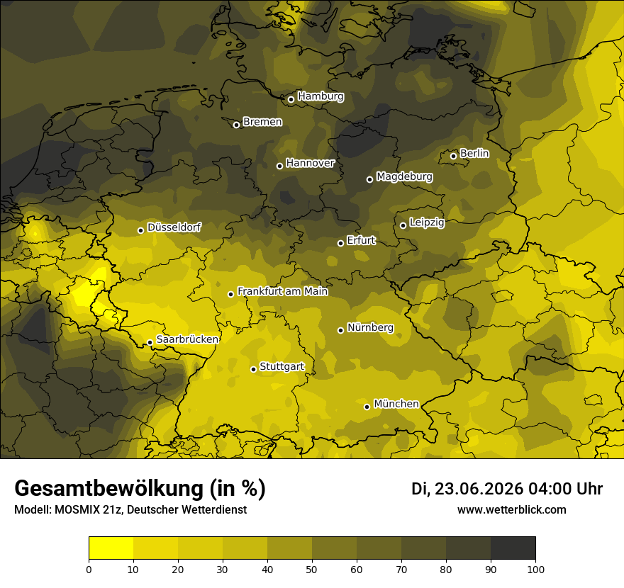 Modellkarte MOSMIX – clct – deutschland