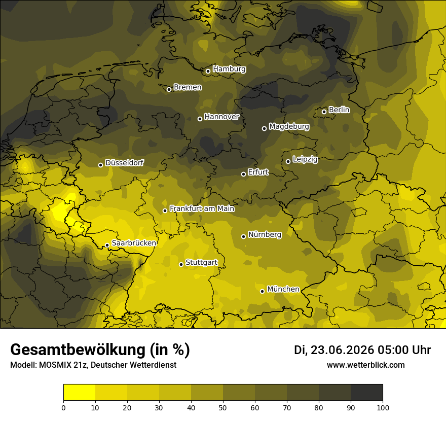 Modellkarte MOSMIX – clct – deutschland