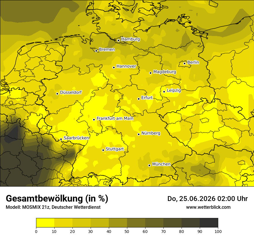 Modellkarte MOSMIX – clct – deutschland