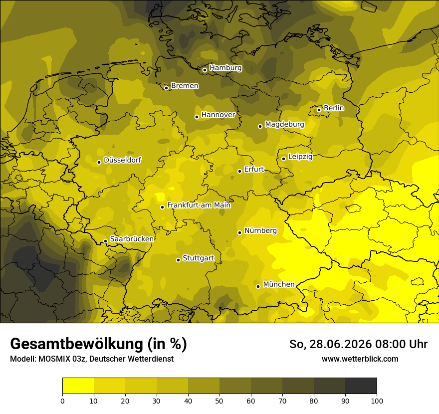 Modellkarte MOSMIX – clct – deutschland