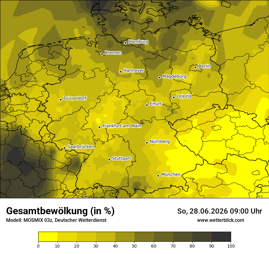Modellkarte MOSMIX – clct – deutschland