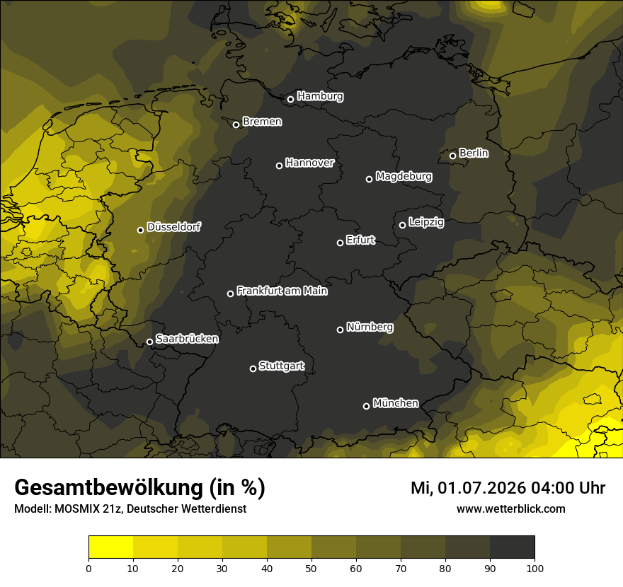Modellkarte MOSMIX – clct – deutschland