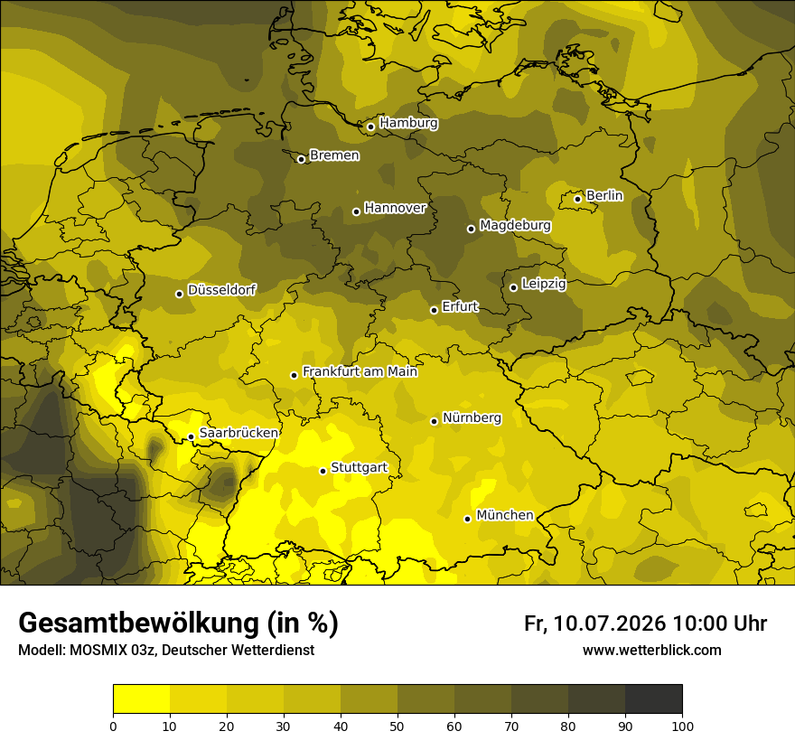 Modellkarte MOSMIX – clct – deutschland