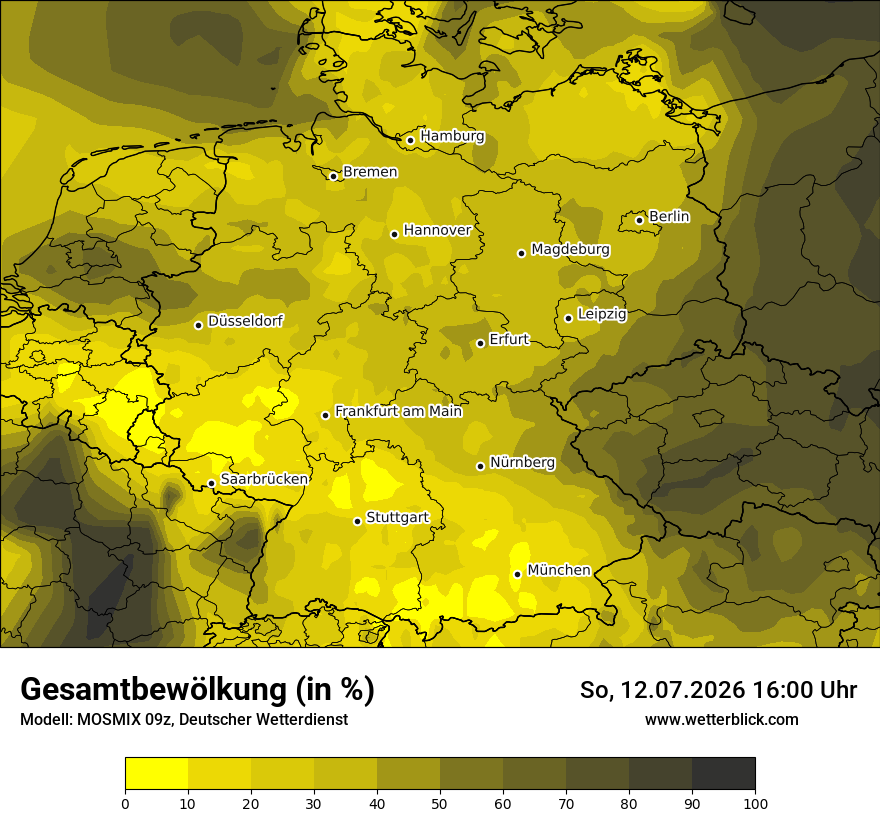 Modellkarte MOSMIX – clct – deutschland