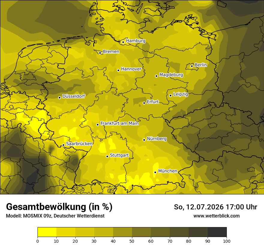 Modellkarte MOSMIX – clct – deutschland