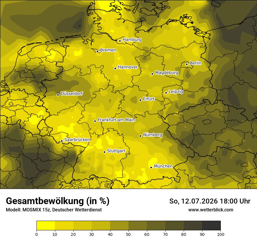 Modellkarte MOSMIX – clct – deutschland
