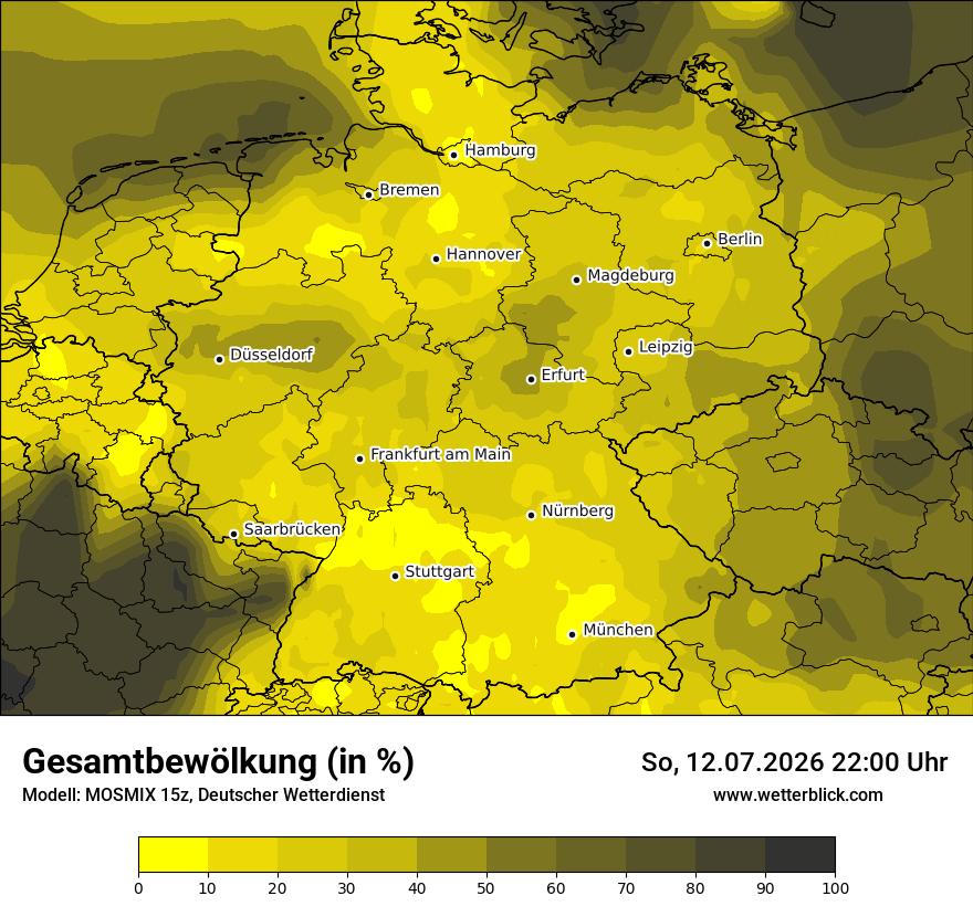 Modellkarte MOSMIX – clct – deutschland