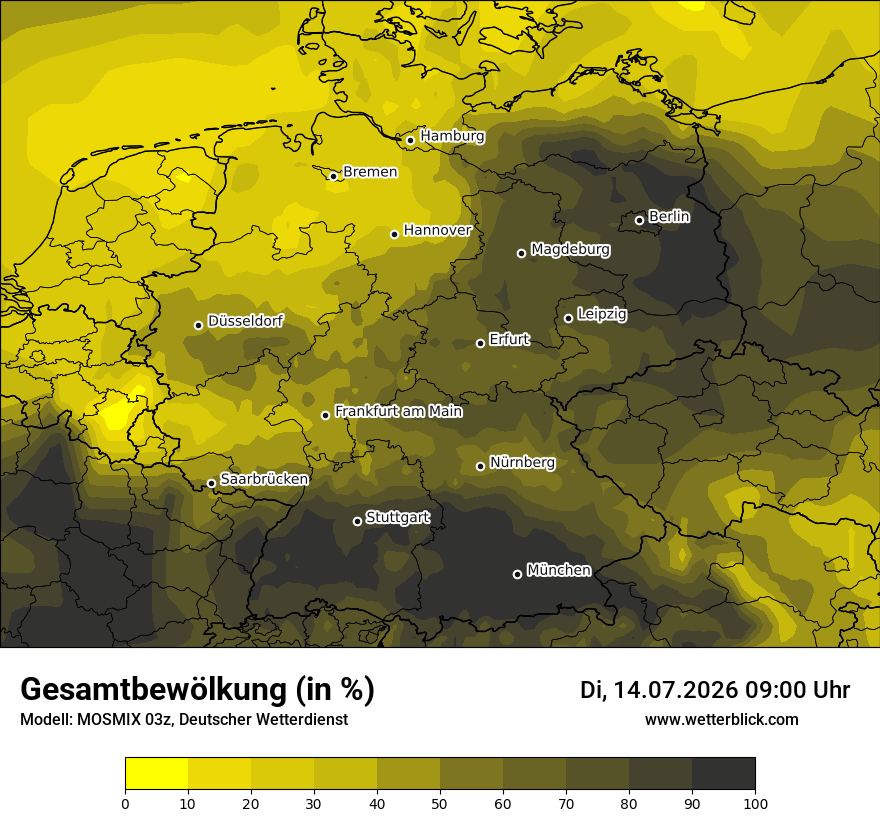 Modellkarte MOSMIX – clct – deutschland