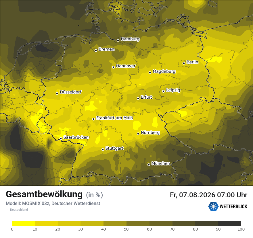 Modellkarte MOSMIX – clct – deutschland