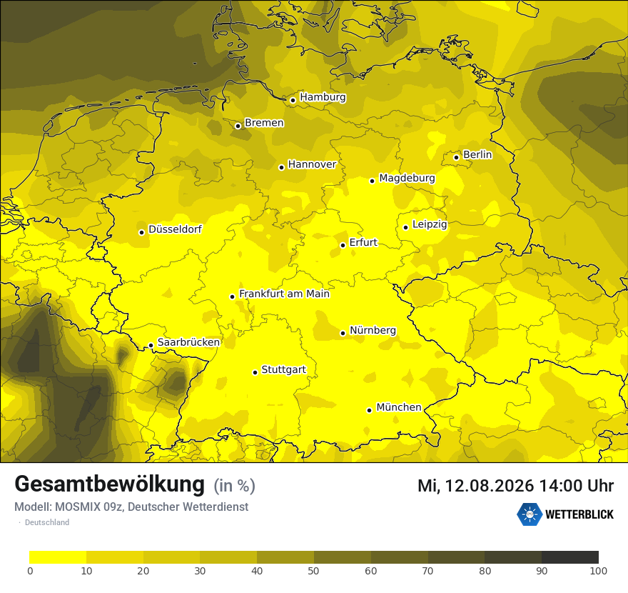 Modellkarte MOSMIX – clct – deutschland