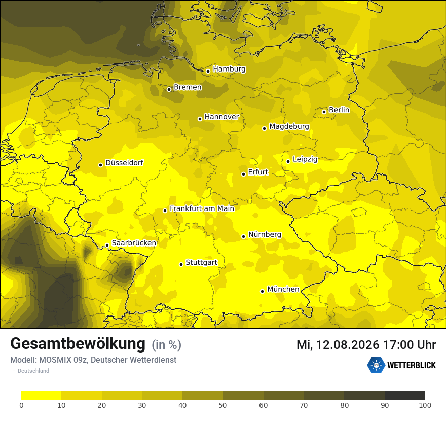 Modellkarte MOSMIX – clct – deutschland
